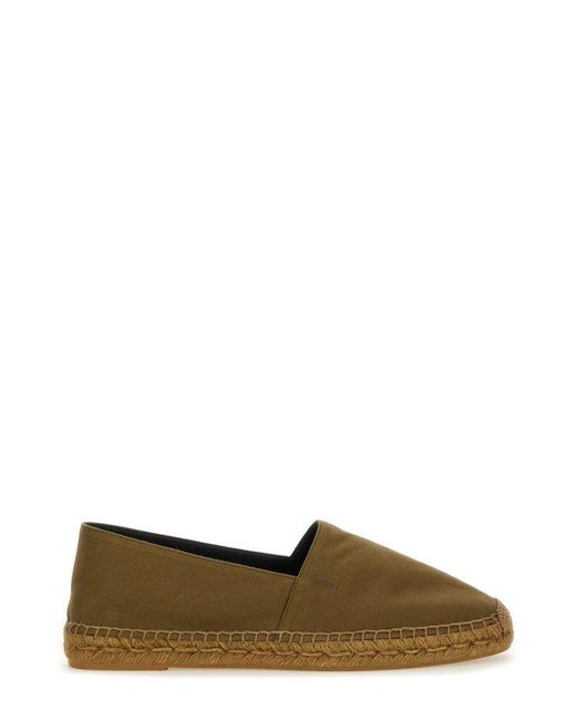 Saint Laurent Green Cotton Gabardine Espadrille for men