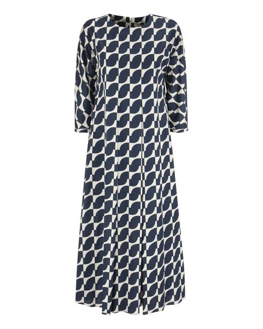 Max Mara Echo Cotton Poplin Dress in Blue Lyst