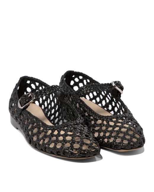 Le Monde Beryl Woven Mary Jane Ballet Flats in Black | Lyst