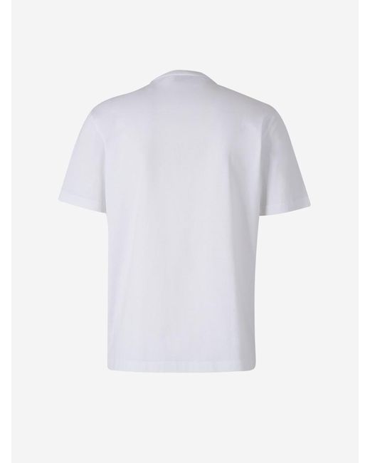 Brioni White Cotton Logo T-Shirt for men