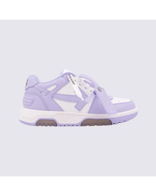 OffWhite c/o Virgil Abloh Lilac Leather Out Of Office Sneakers in