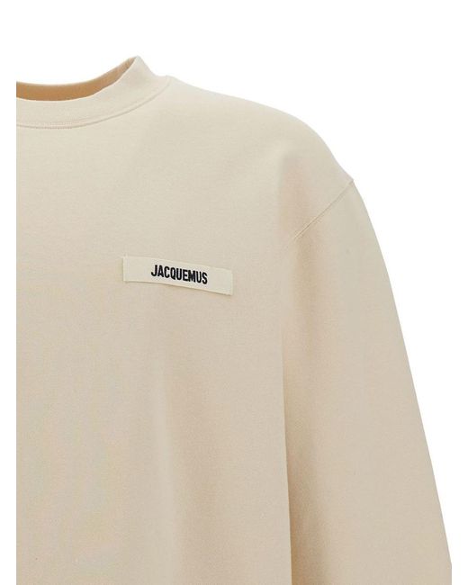 Jacquemus White 'Le Sweatshirt Gros-Grain' Sweatshirt With Logo Patch for men