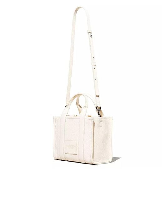 Marc Jacobs White The Leather Small Tote Bag Cotton