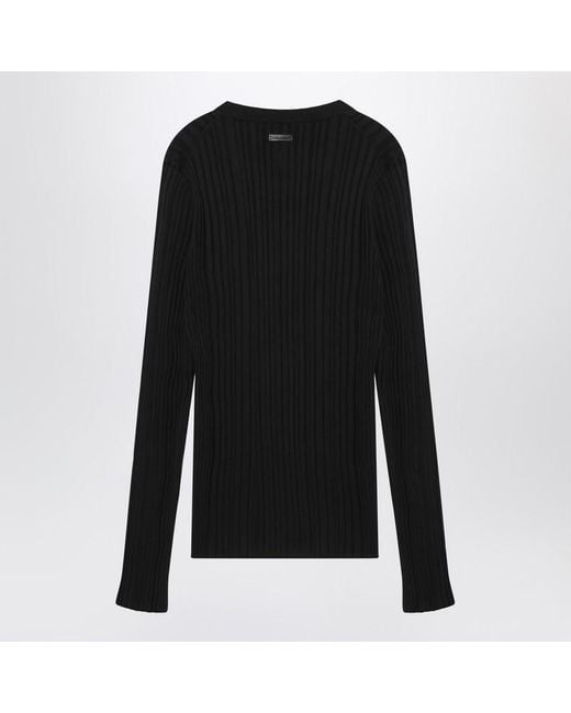 Dolce & Gabbana Black Ribbed And Sweater for men