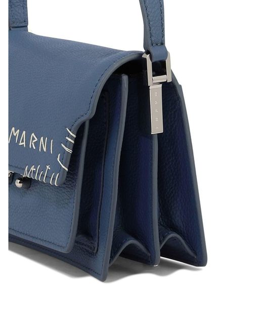 Marni Blue "Trunk" Embroidered Crossbody Bag