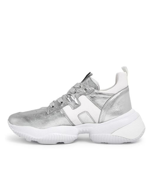 Hogan Leather Sneakers Interaction Argento in Silver (Metallic) | Lyst
