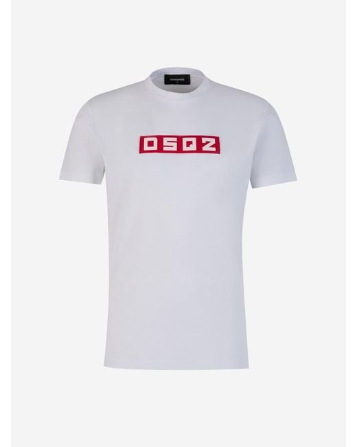 DSquared² White Cotton Patch T-Shirt for men