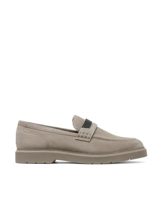 Brunello Cucinelli Gray Penny Loafers