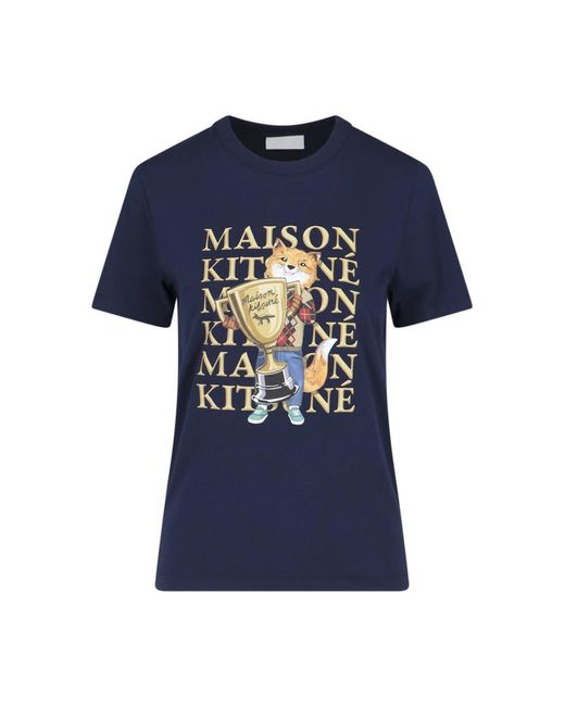 Maison Kitsuné Blue "fox Champion" T-shirt