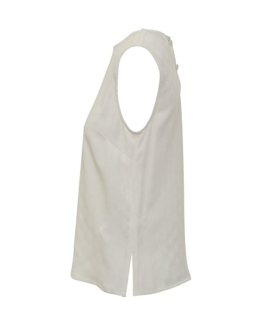 Etro White Jacquard Sleeveless Top