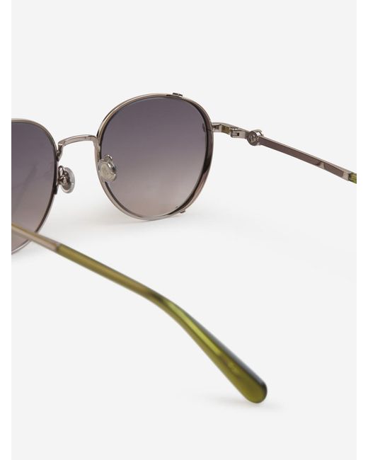 Moncler Gray Round Sunglasses for men