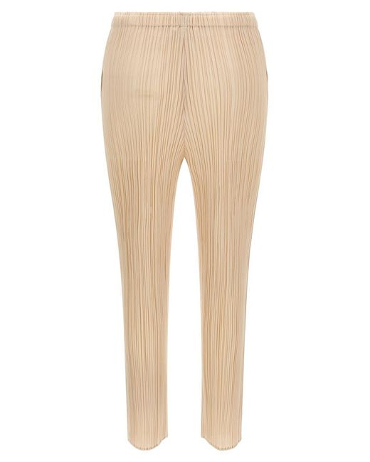 Pleats Please Issey Miyake Natural 'Monthly Colors: July' Pants