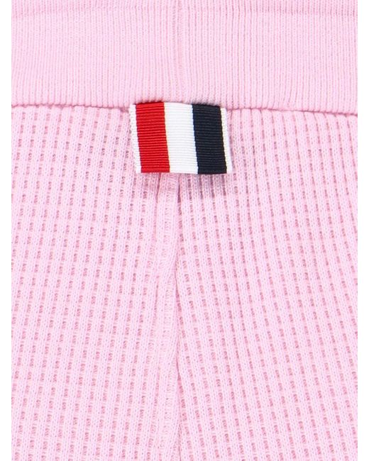 Thom Browne Light Pink Cotton 4-bar Pants