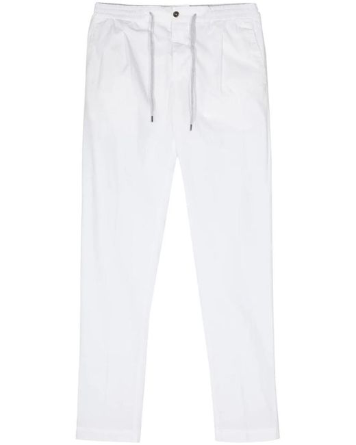 PT01 White Double Dye Stretch Light Poplin Soft Jogging One Pleats Pants for men