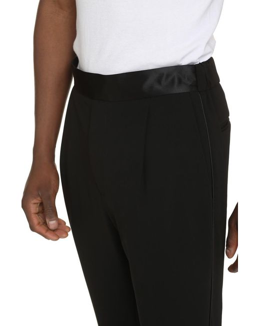 Giorgio Armani Black Wool Tailored Trousers for men