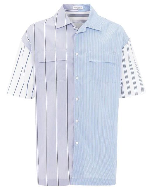 J.W. Anderson Blue Stripe Print Shirt for men