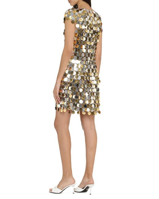 Rabanne Multicolor Metallic Sequin Mini-Dress