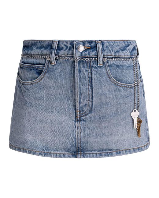 Alexander Wang High Rise Skort With Chain Belt in Blue | Lyst UK