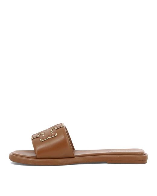 Tory Burch Brown "Double T Sport" Sandals