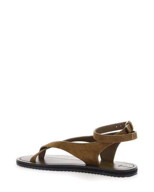 A.Emery Brown 'Millar' Sandals With Criss-Crossed Straps And Buckle Closure