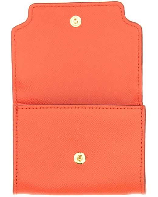 Marni Orange Saffiano Leather Coin Purse