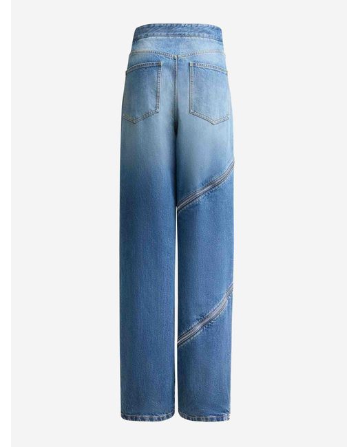 Alaïa Blue Straight Spiral Jeans