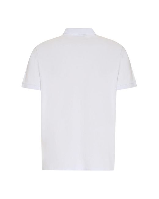 Stone Island White Piqué Slim Fit Polo Shirt for men