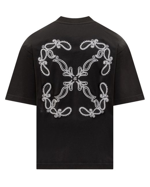 Off-White c/o Virgil Abloh Black T-shirt With Bandana Pattern for men