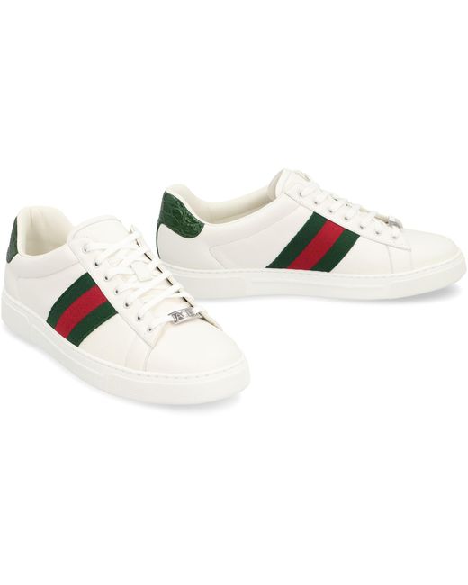 Gucci Black Ace Leather Low-Top Sneakers for men