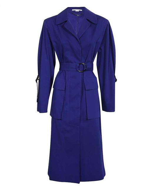 Stella McCartney Blue Long Trench Coat