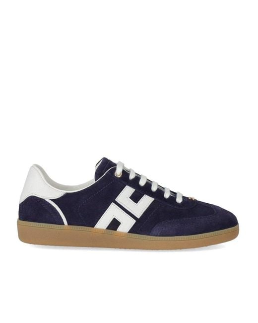 Elisabetta Franchi Blue Oltremare Avorio Sneaker With Logo
