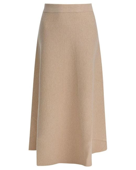 Max Mara Natural Wool And Cashmere Flared Skirt