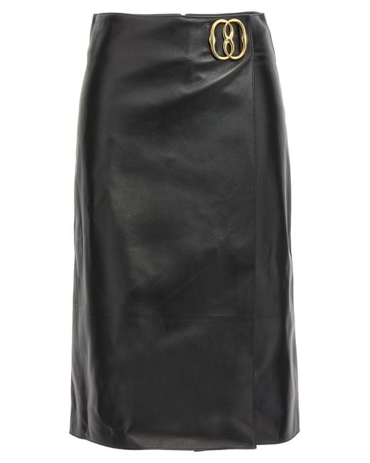 Bally Black Logo Leather Skirt Skirts