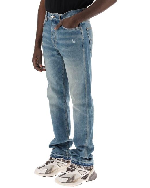 Amiri Blue "Five-Pocket Distressed Effect Jeans" for men