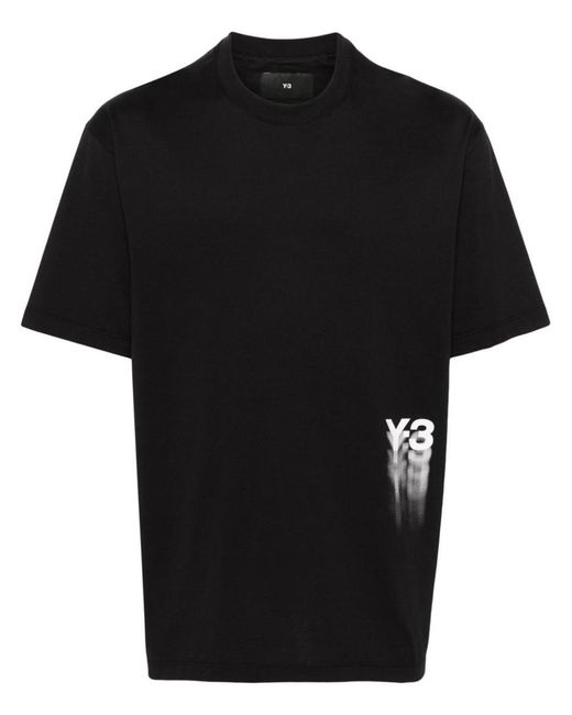 Y-3 Black Gfx Ss Cotton T-shirt for men