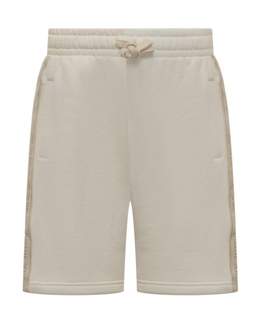 Palm Angels Gray Cotton Shorts With Logo Bands for men
