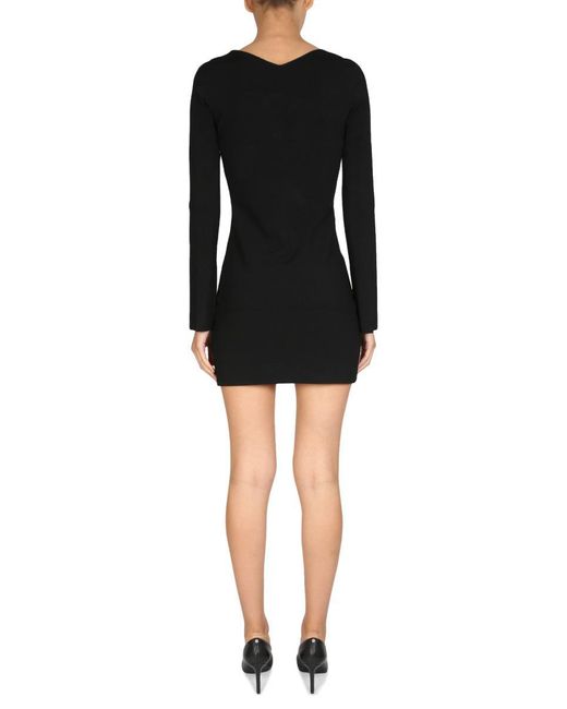 Helmut Lang Black Knitted Mini Dress