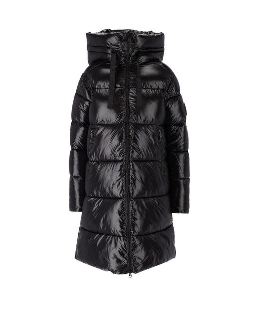 Save The Duck Synthetic Isabel Black Long Padded Coat | Lyst