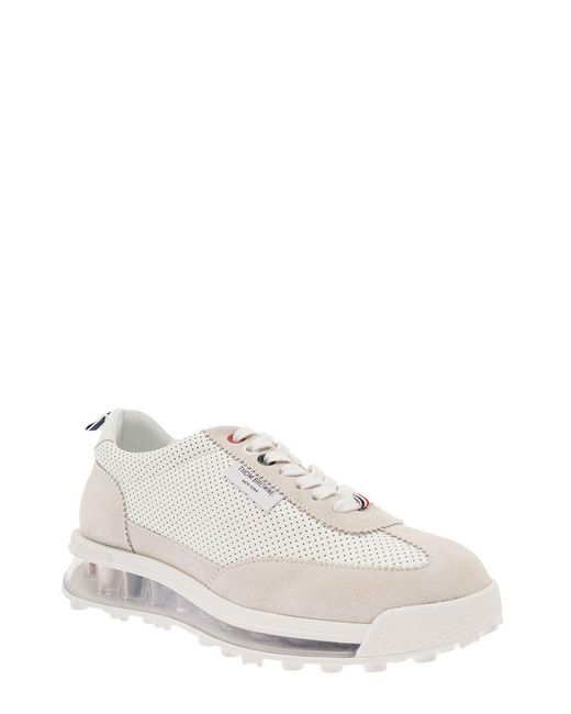 Thom Browne White Low Top Tech Sneakers