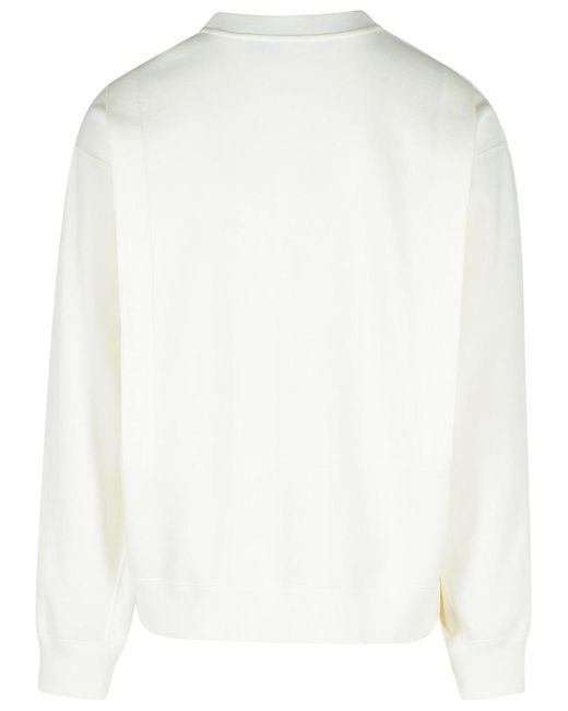 Jil Sander White Cotton Sweatshirt for men