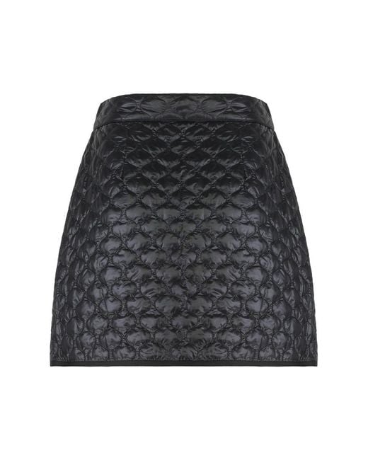 Moncler Gray Padded Mini Skirt With Quilted Pattern