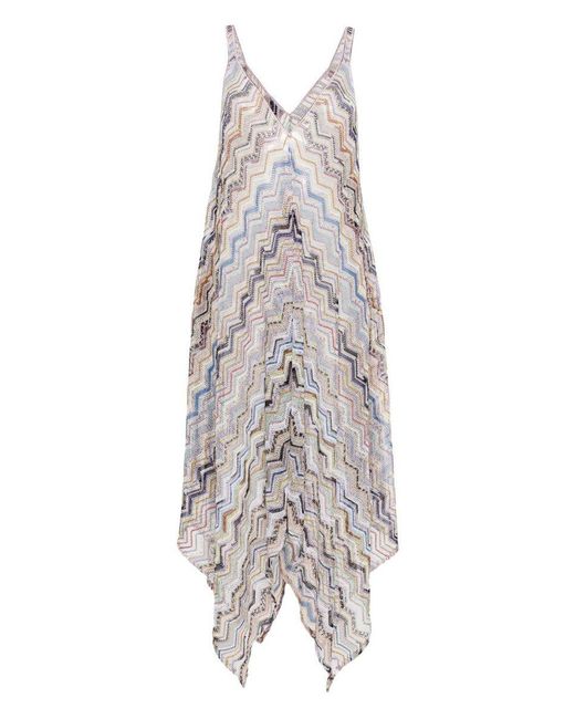 Missoni Gray Zigzag Pattern Long Cover-Up