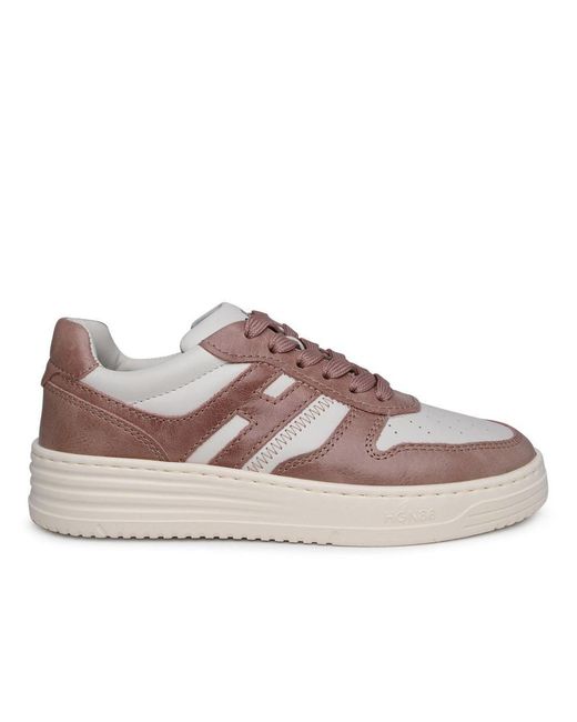 Hogan Brown Two-color Leather Sneakers