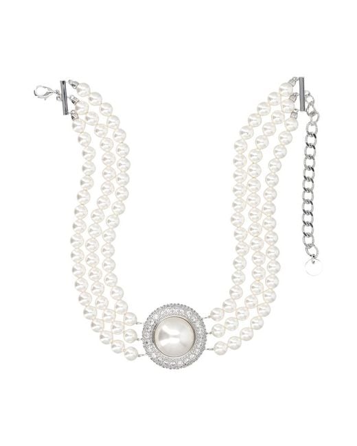 Self-Portrait White Small Crystal Pearl Choker