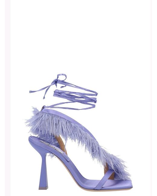 Sebastian Ebastian 'feather Wrap' Sandals in Blue | Lyst