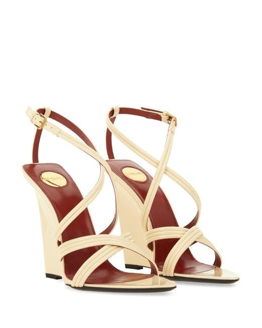 Saint Laurent Natural Wedge Sandal