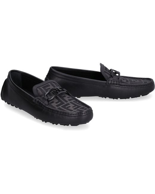 Fendi Black Calfskin Loafers for men