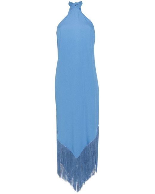 ‎Taller Marmo Blue Mini Del Mar Fringed Mini Dress