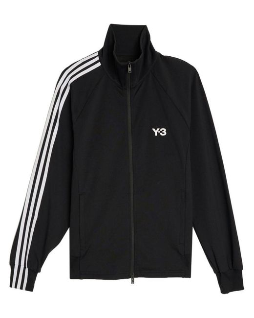 Y-3 Black Logo Zip-Up Track Jacket for men