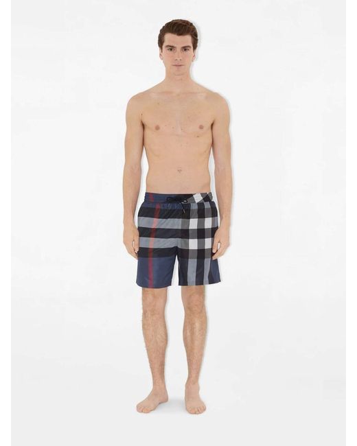 Burberry Blue Check Swimsuit for men